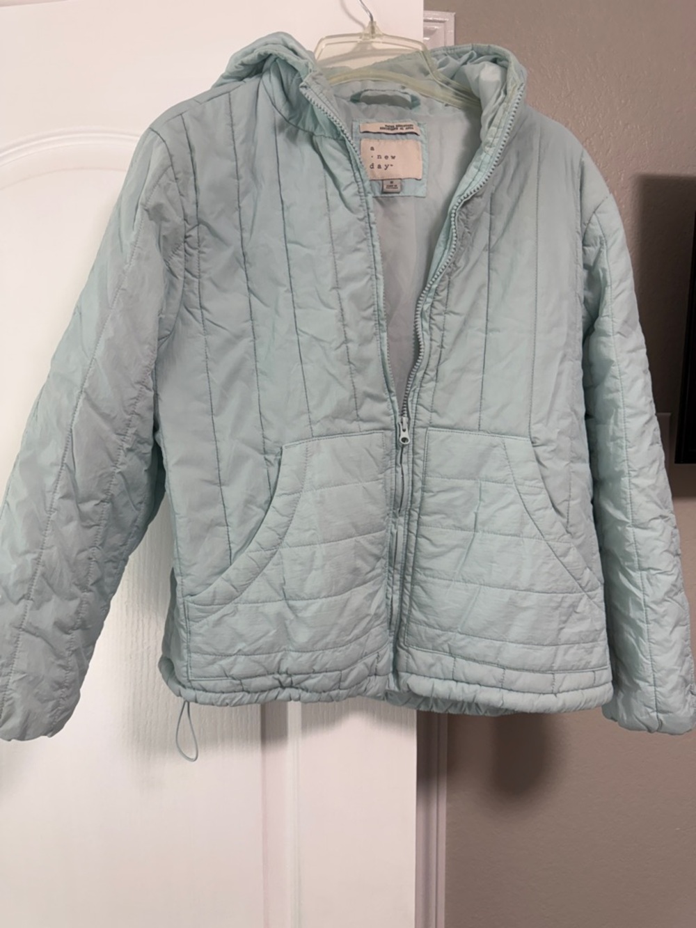 a new day Mint Quilted Hooded Puffer Jacket